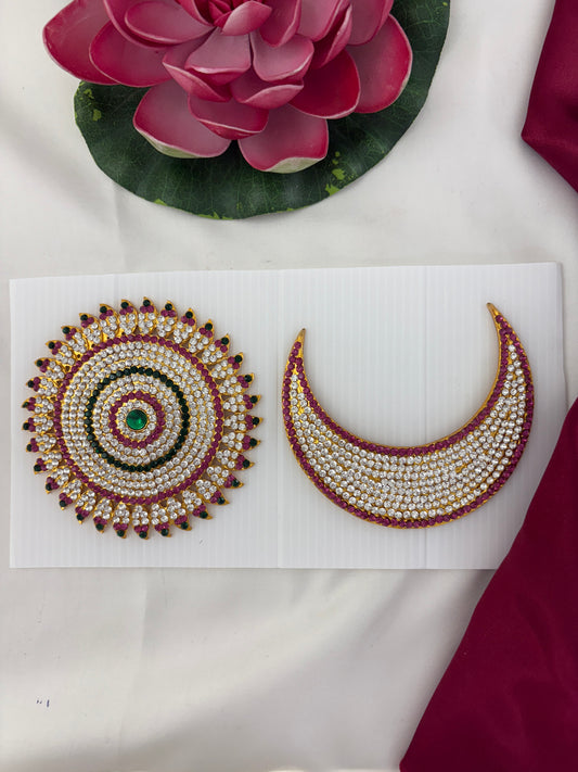 Radiant Surya Chandra Deity Jewellery Dsm009 Image 1