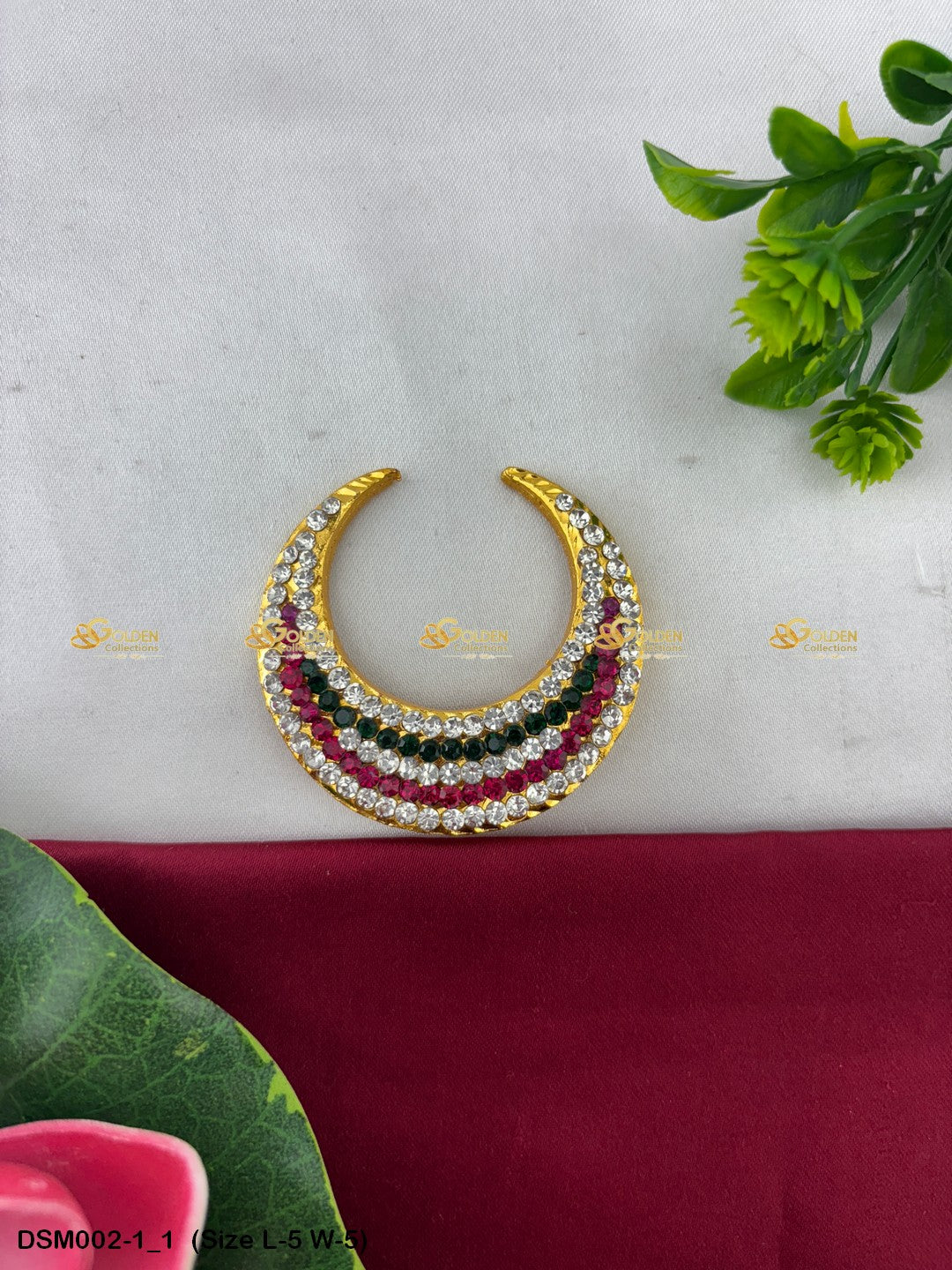 Goddess Moon Billai Ornament with Stone Work DSM-002 Moon Billai pooja decor image 4