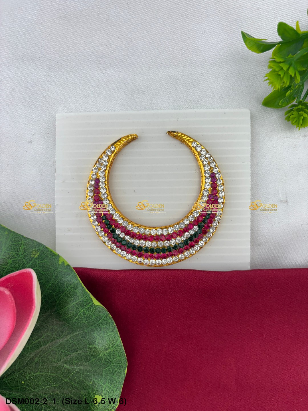 Goddess Moon Billai Ornament with Stone Work DSM-002 Moon Billai pooja decor image 7