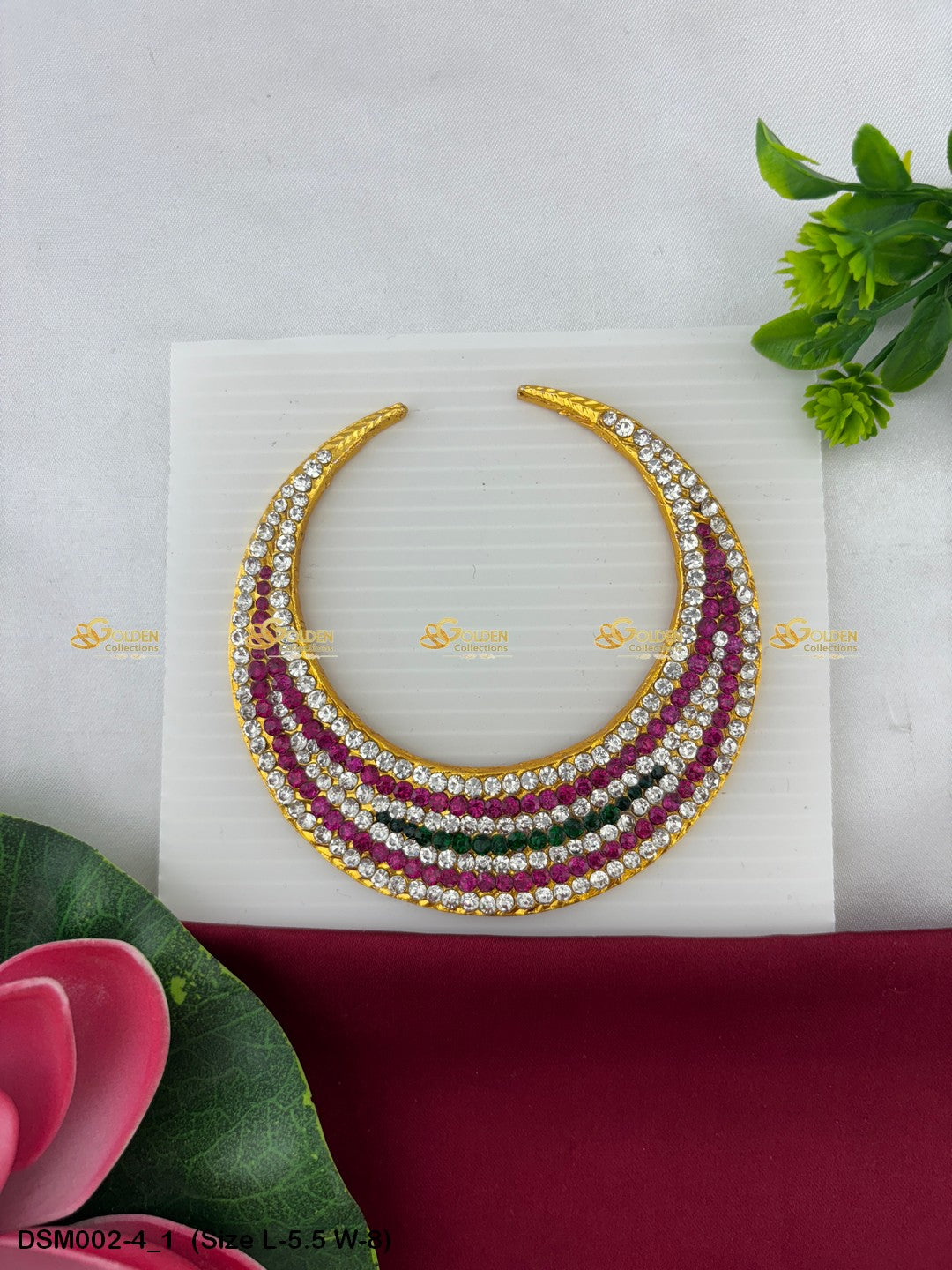 Goddess Moon Billai Ornament with Stone Work DSM-002 Moon Billai pooja decor image 13