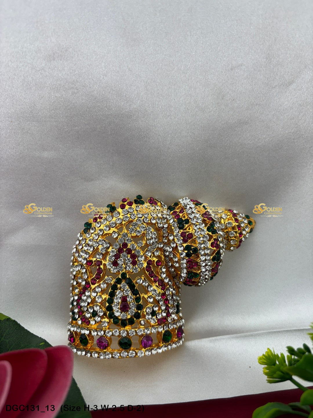 Andal Half Round Left Stone Crown DGC131 deity crown image 13
