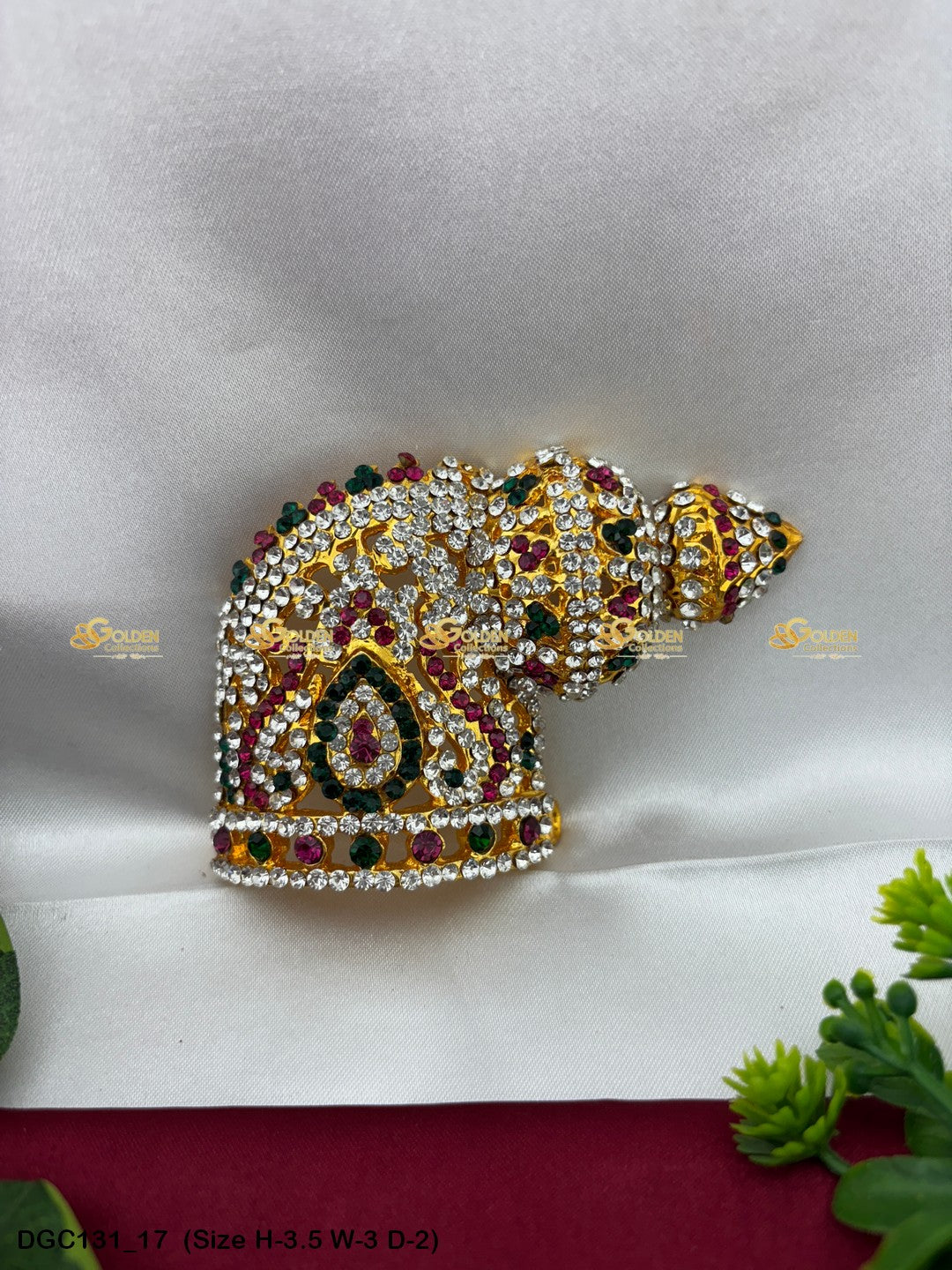 Andal Half Round Left Stone Crown DGC131 deity crown image 21