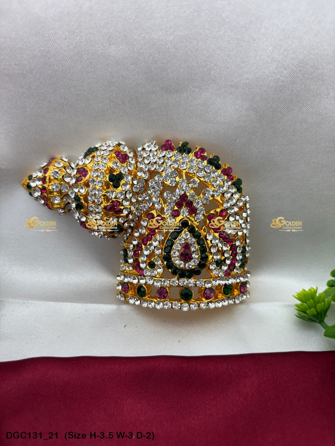 Andal Half Round Left Stone Crown DGC131 deity crown image 17