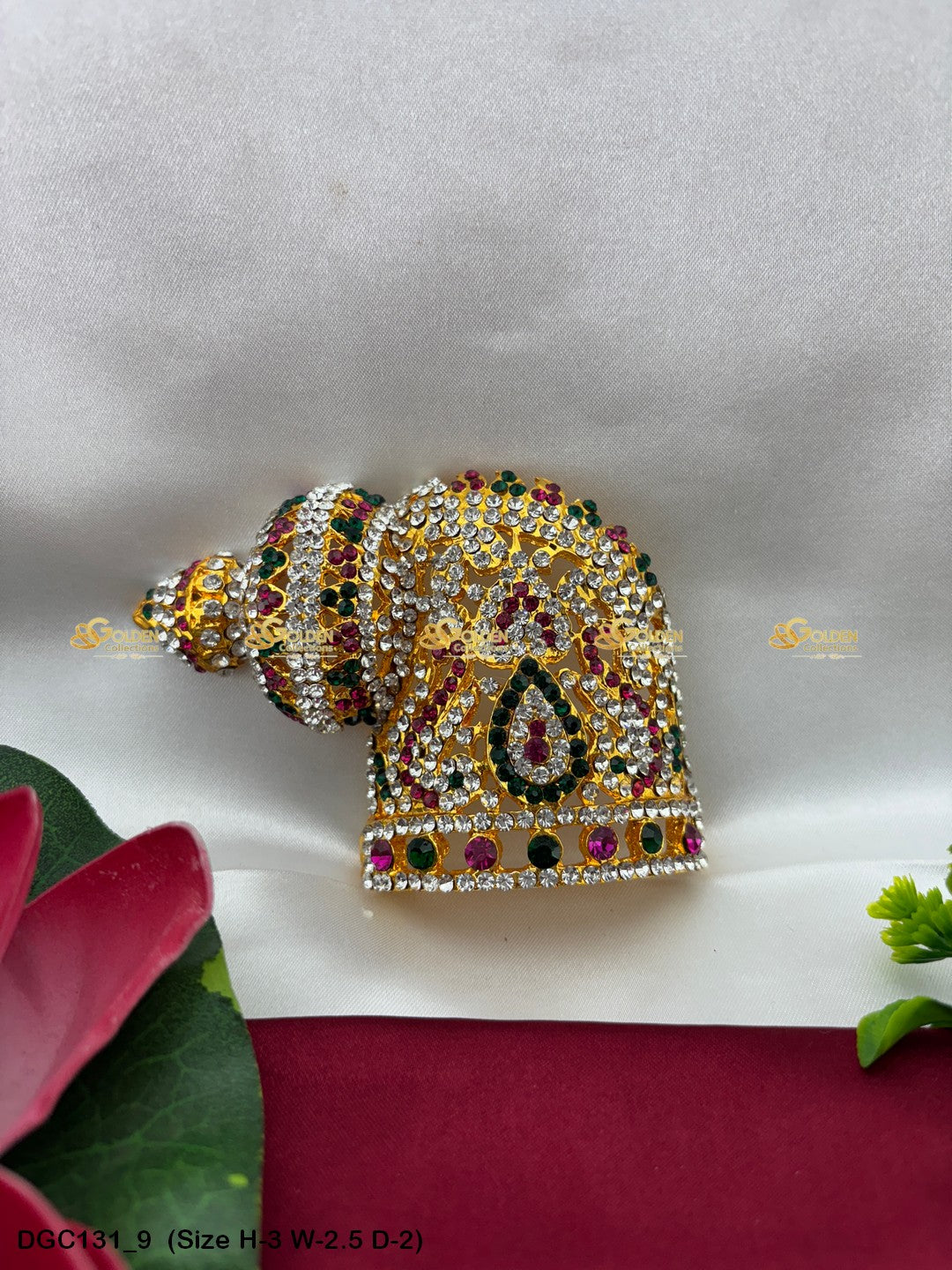 Andal Half Round Left Stone Crown DGC131 deity crown image 9