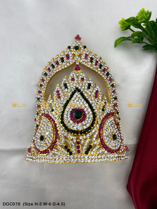 Deity Half Round Stone Crown DGC078 deity crown image 1