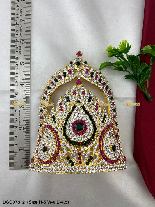 Deity Half Round Stone Crown DGC078 deity crown image 2