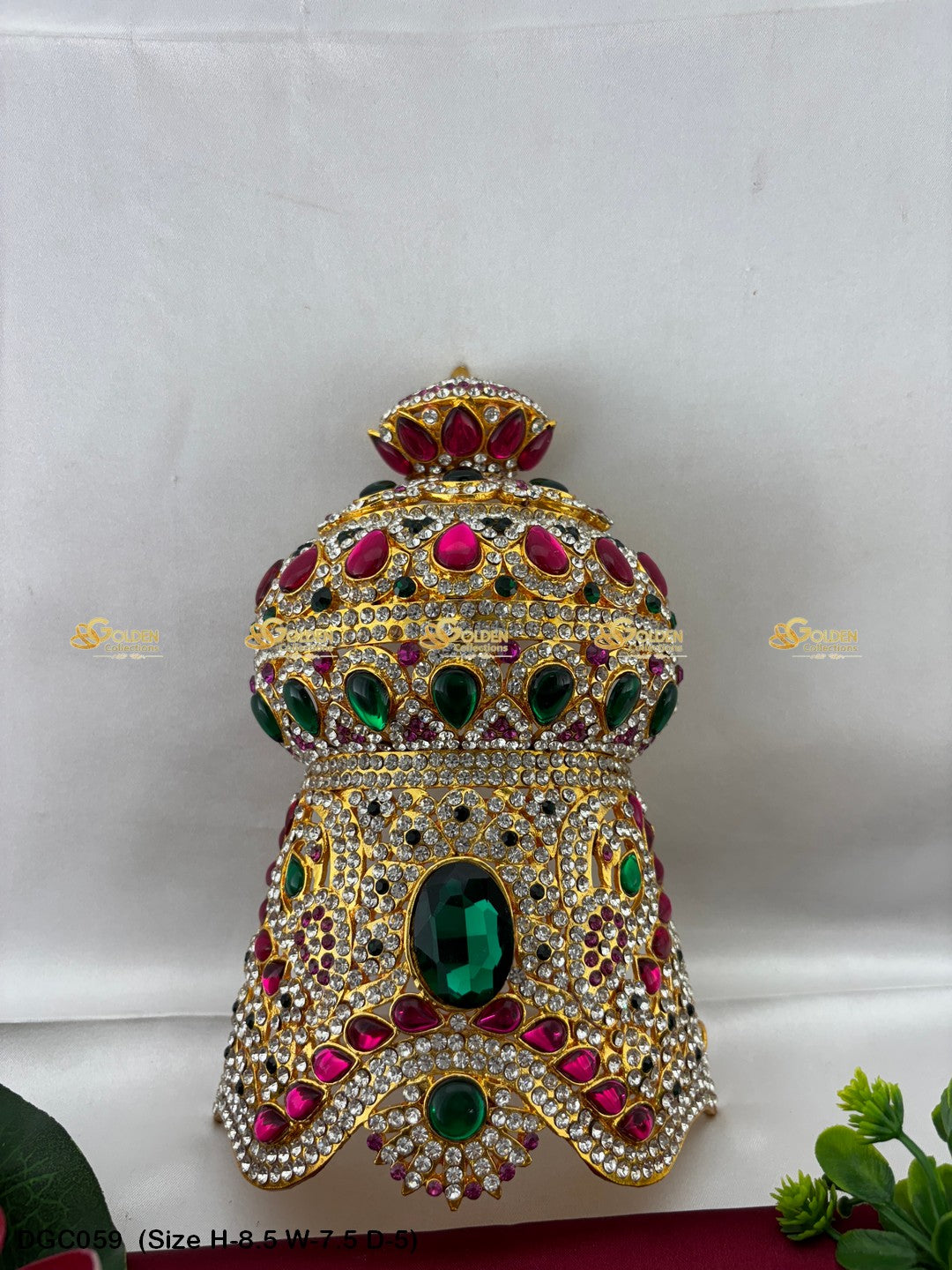 Deity Half Round Stone Crown DGC059 deity crown image 1