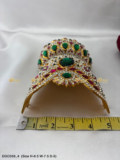 Deity Half Round Stone Crown DGC059 deity crown image 4