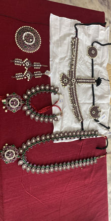 Black Kemp Bharatanatyam Kuchipudi Dance Jewellery Set BBN010 with black kemp stones