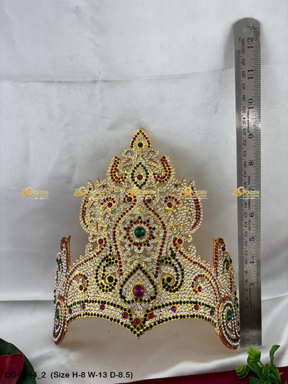 Deity Half Round Stone Crown DGC044 deity crown image 2