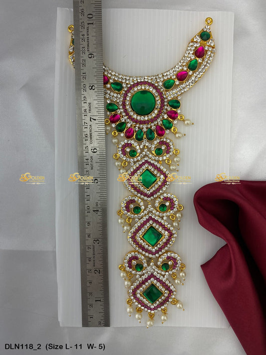 Floral Motifs Long Necklace Blossom With Beauty Size: 11 X 5, Color: Multi, Style: Chest Image 2