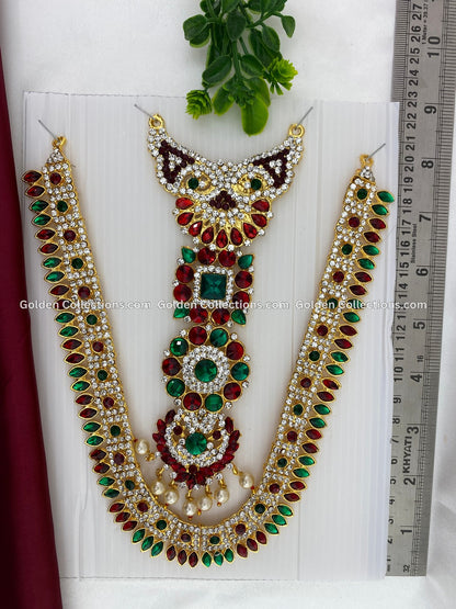 Buy Deity Goddess Amman Alangaram Red Green stones  Jewellery GoldenCollections