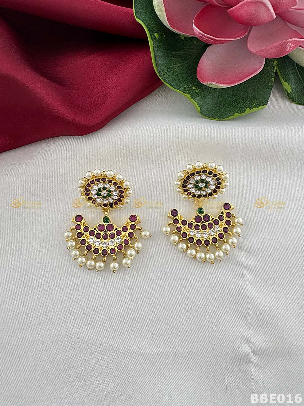 Kemp Earrings for Bharatanatyam | Temple Jewellery Jhumka