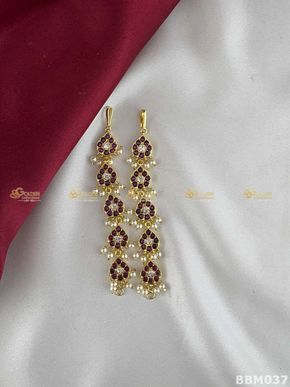 Kemp Matil for Bharatanatyam | Temple Jewellery Head Chain-BBM037