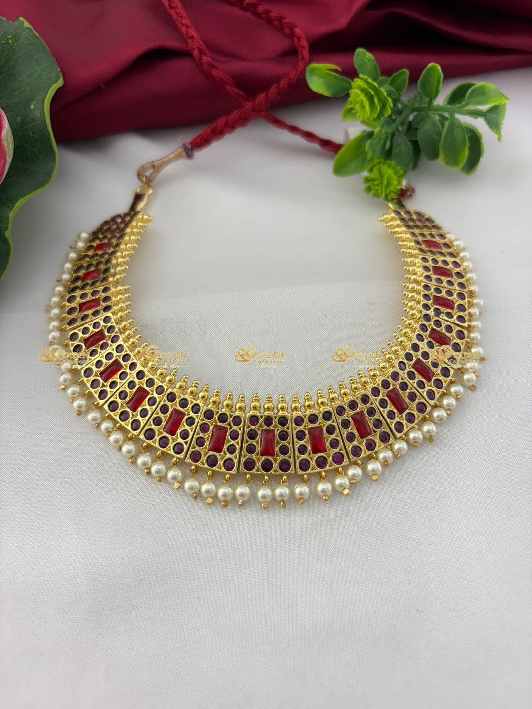 Kemp Bharatanatyam Necklace Traditional Temple Jewellery for Dance 2
