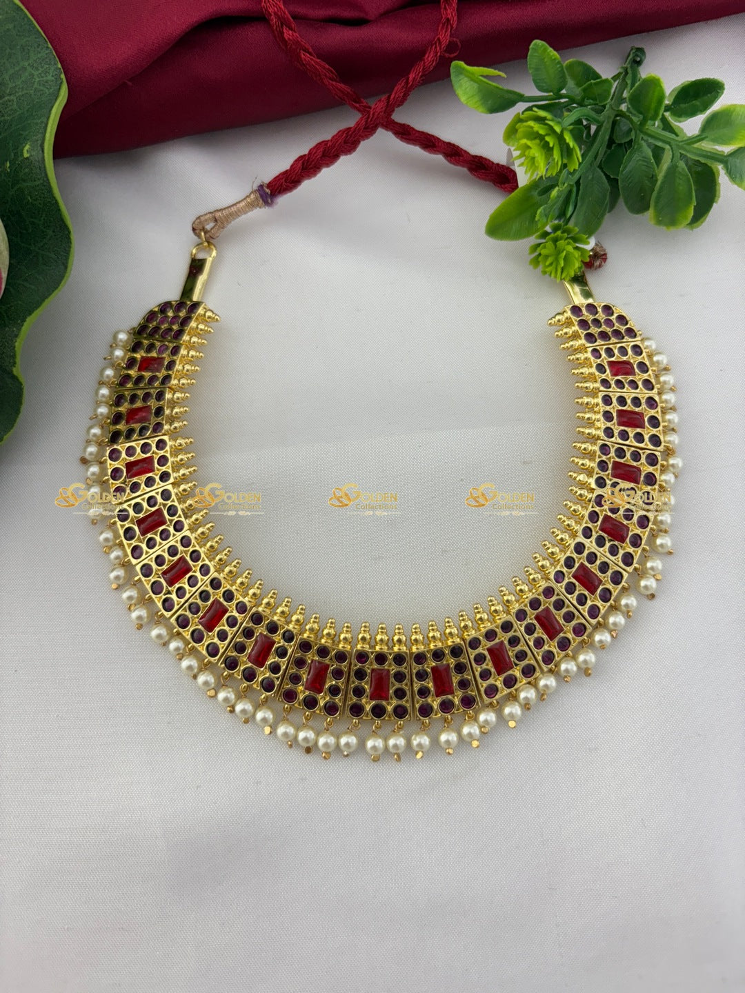 Kemp Bharatanatyam Necklace Traditional Temple Jewellery for Classical Dance 2