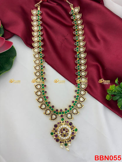 Kemp Mango Long Necklace Haram for Bharatanatyam Arangetram