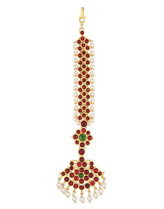 Kundan Bharatanatyam Maang Tikka for Bharatanatyam and Kuchipudi dance