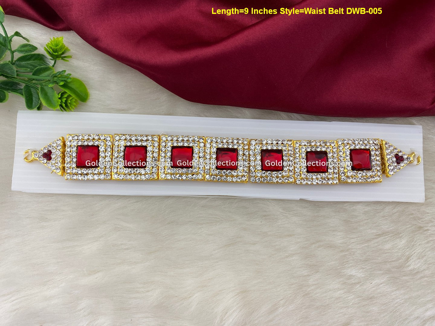 Deity Vaddanam Waist Belt with Stone Work DWB-005 Waist Belts deity alankaram image 1
