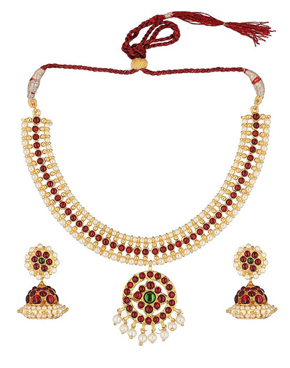 Radiant Bharatanatyam Short Necklace Goldencollections