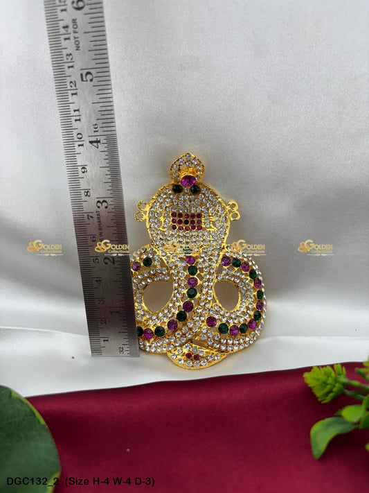 Sacred Jewellery Crown For Goddess Idol Goldencollections Size: 4 X 4 X 3, Color: Multi, Style: Bajuban Image 2