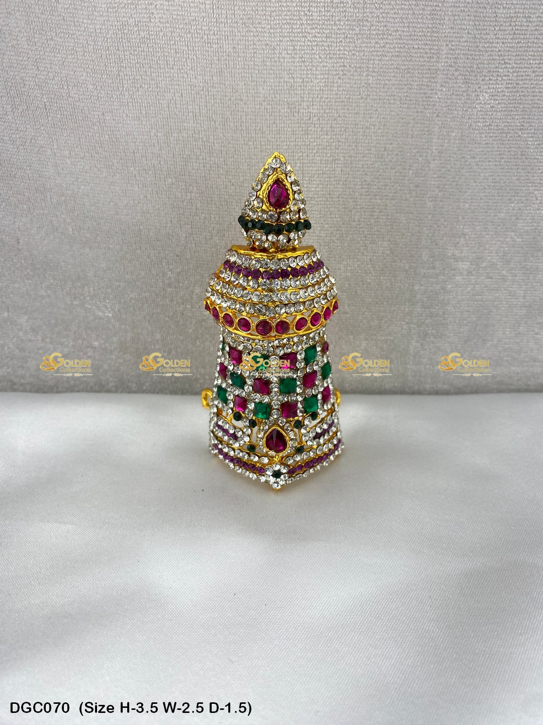 Goddess Half Round Stone Crown DGC070 deity crown image 1