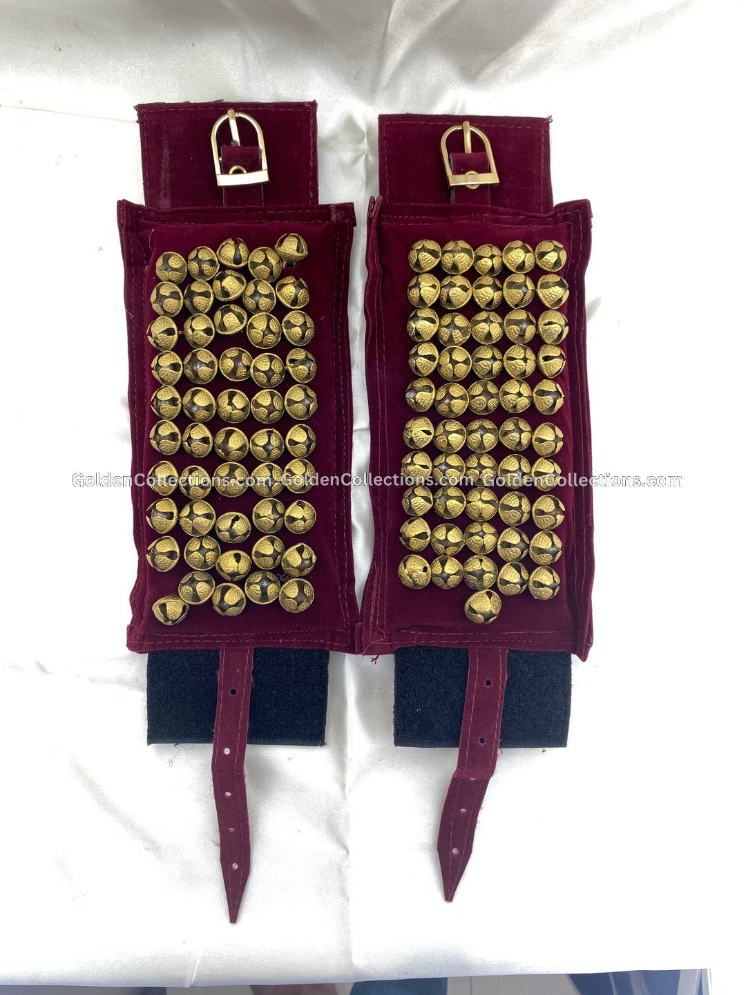 Salangai Online For Bharatanatyam 5Line Maroon Brass Velcro Ghungroo