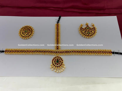 Bharatanatyam Headset Nethichutti with Kemp Stones BHS-003 for Bharatanatyam and Kuchipudi dance