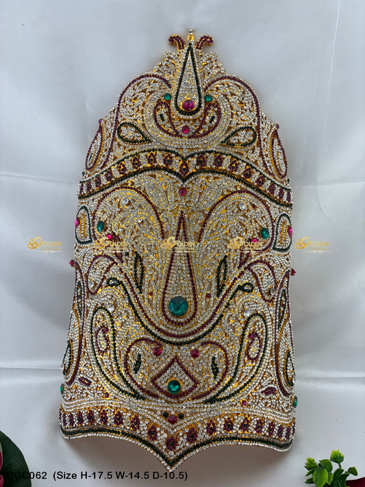 Deity Half Round Stone Crown DGC062 deity crown image 1