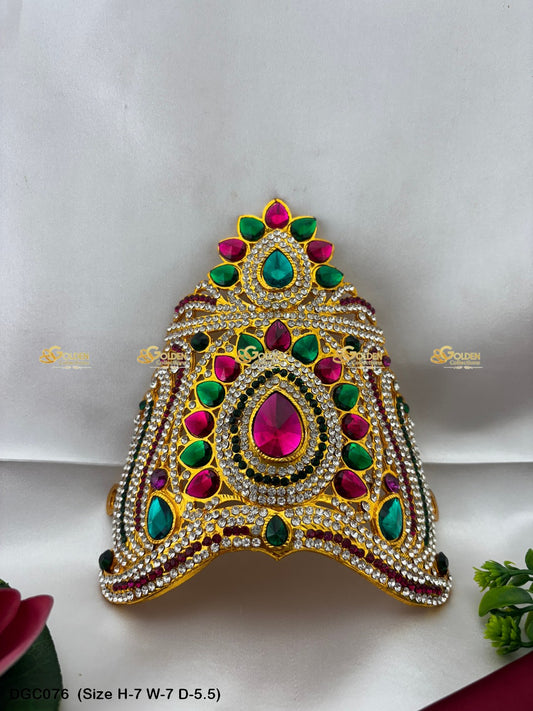 Deity Half Round Stone Crown DGC076 deity crown image 1