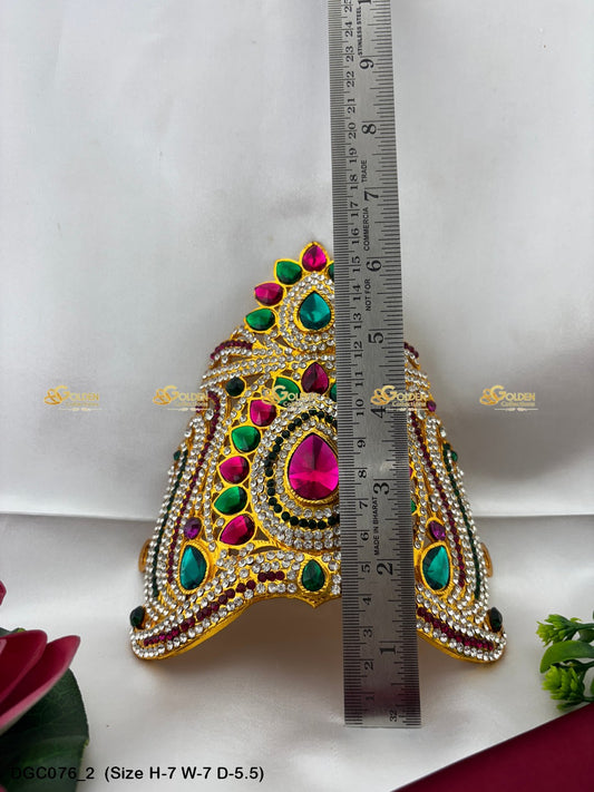 Deity Half Round Stone Crown DGC076 deity crown image 2
