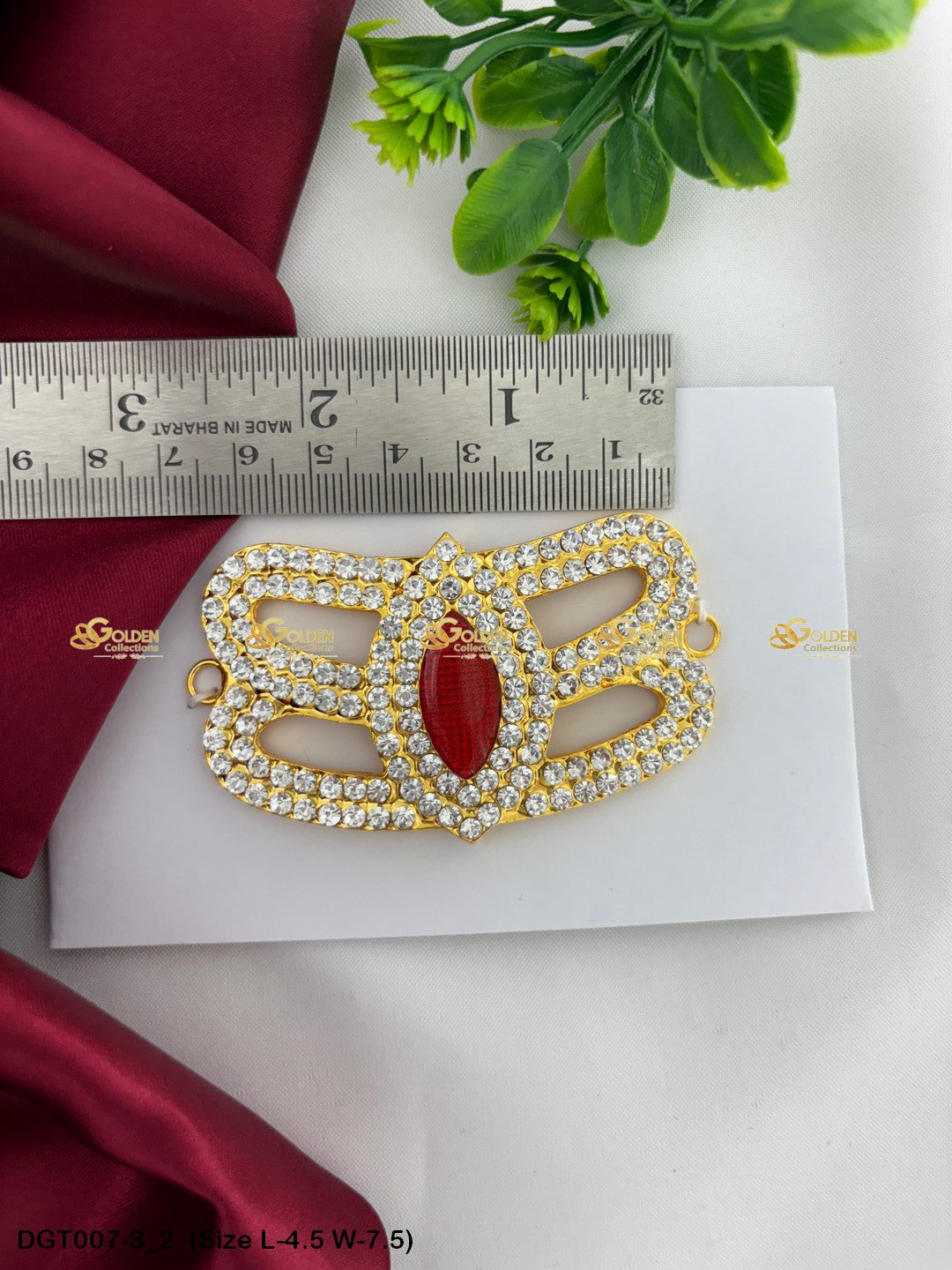 Shiva Tripund Tilak Bindi with Stone Work DGT-007 | Golden Collections