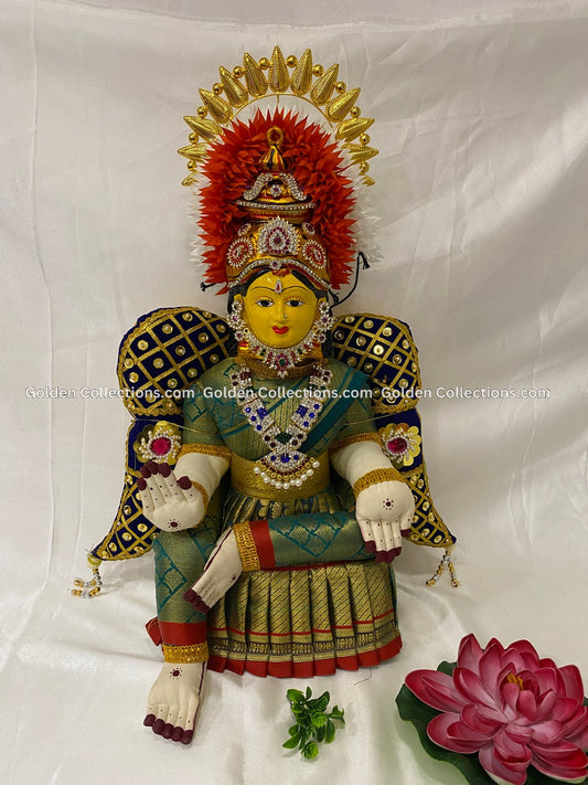 Varalakshmi Vratham Amman Alangaram Doll 2023 Green Saree GoldenCollections