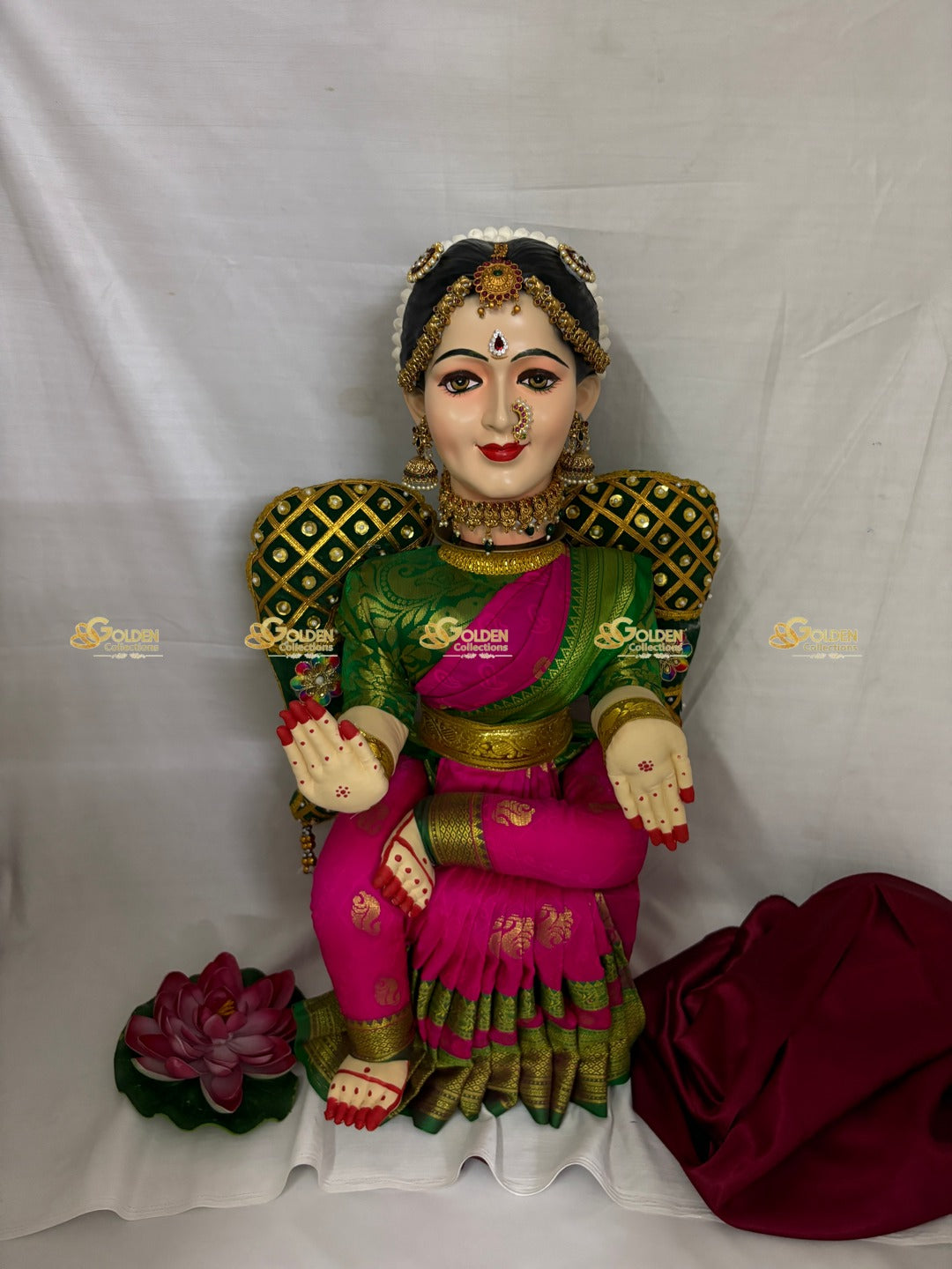Varalakshmi Amman Idol Full Set 24 in Green Pink VVD109 for Varalakshmi Vratham pooja image 2