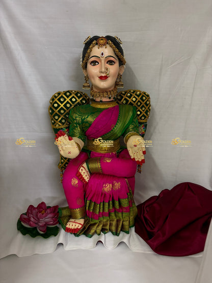 Varalakshmi Amman Idol Full Set 24 in Green Pink VVD109 for Varalakshmi Vratham pooja image 3