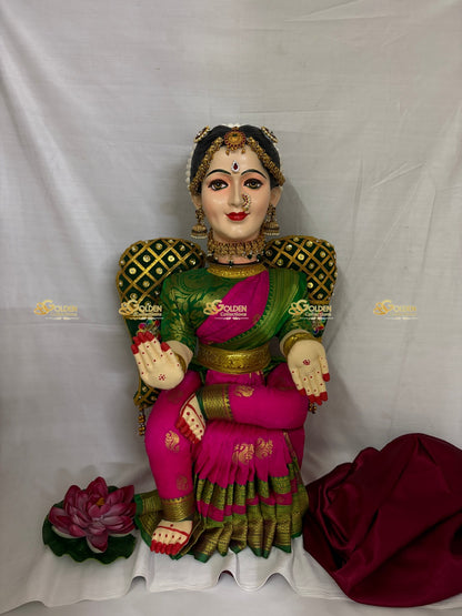 Varalakshmi Amman Idol Full Set 24 in Green Pink VVD109 for Varalakshmi Vratham pooja image 4
