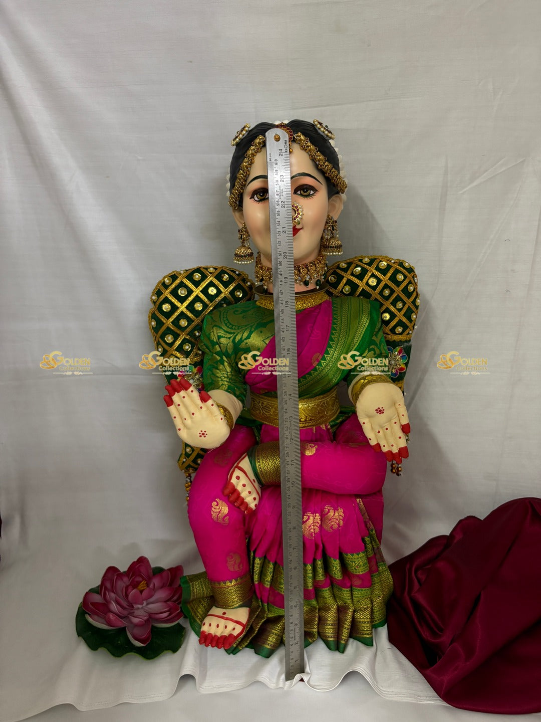 Varalakshmi Amman Idol Full Set 24 in Green Pink VVD109 for Varalakshmi Vratham pooja image 5