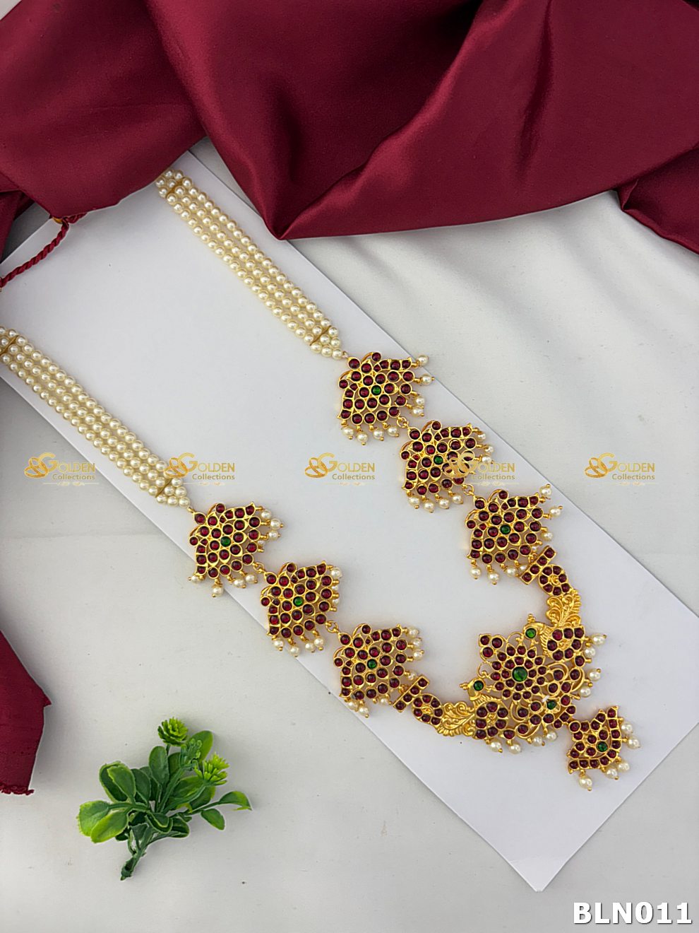 Wholesale Bharatanatyam Long Necklace Sets - GoldenCollections BLN-011