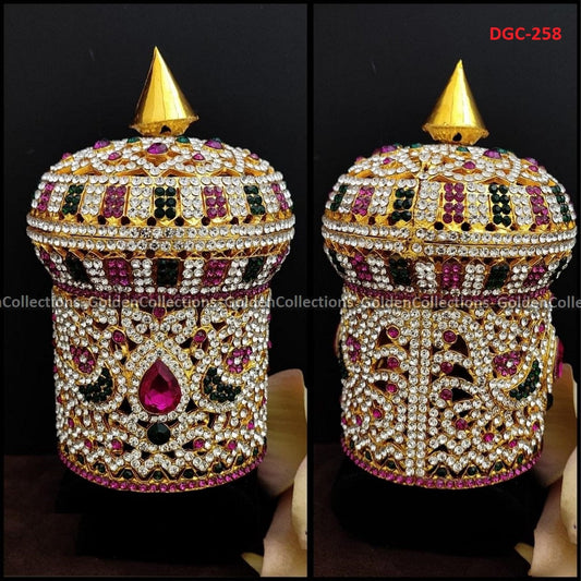 Deity Round Stone Crown DGC258 deity crown image 1