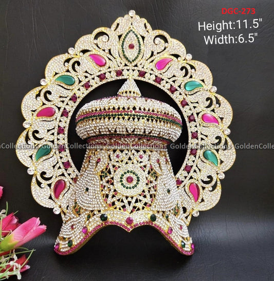Goddess Half Stone Crown DGC273 deity crown image 1