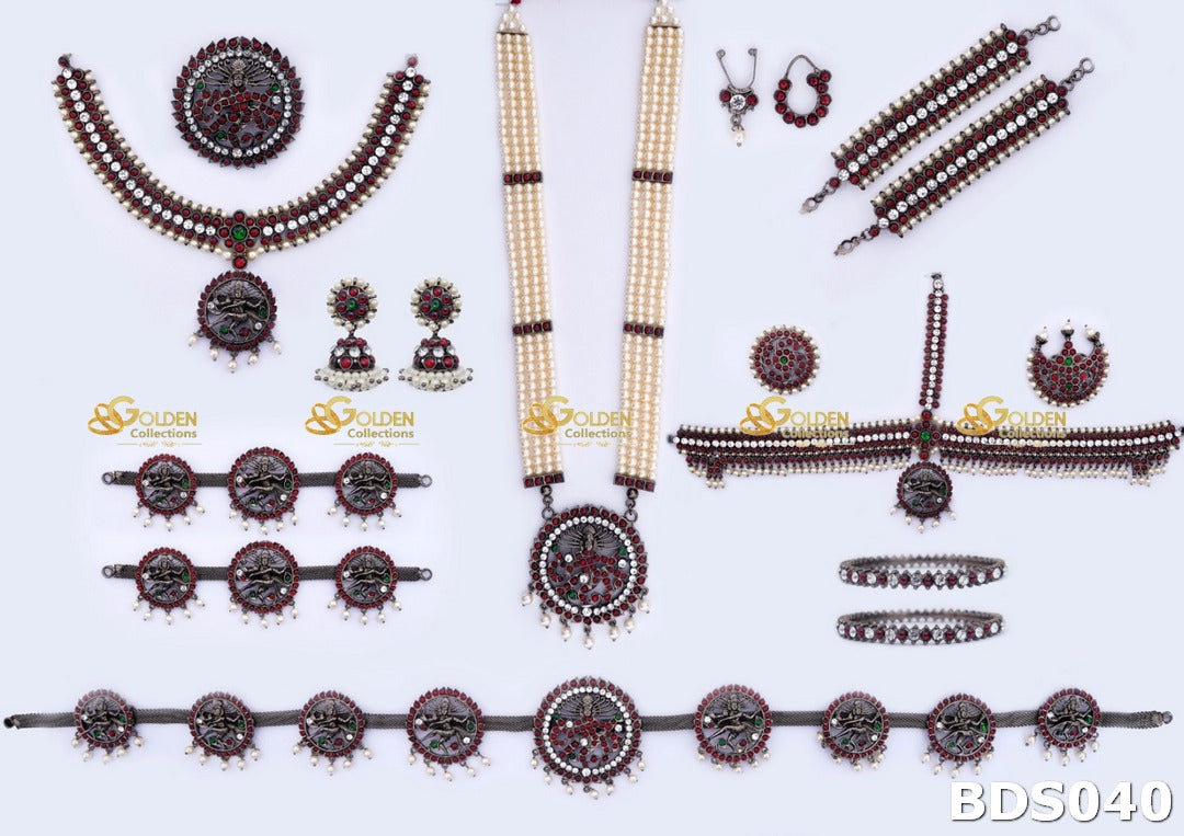 Antique Bharatanatyam Dance Jewellery Set | Complete Temple Jewellery
