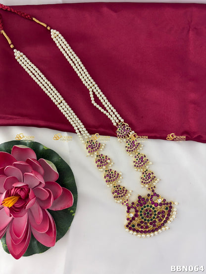 Antique Kemp Long Haram Temple Jewellery Necklace