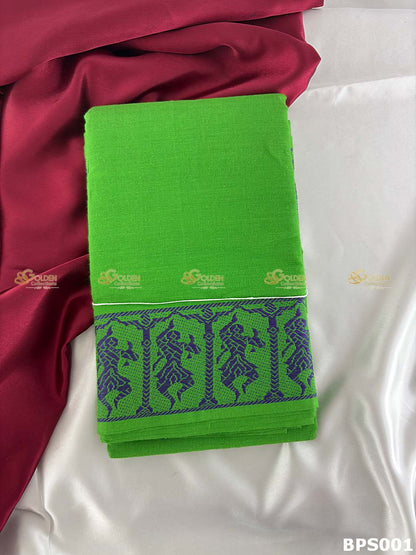 Bharatanatyam practice saree cotton for classical dance training and rehearsal Green
