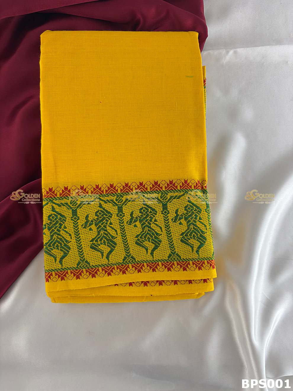 Cotton practice saree for Kuchipudi dance training lightweight saree Yellow
