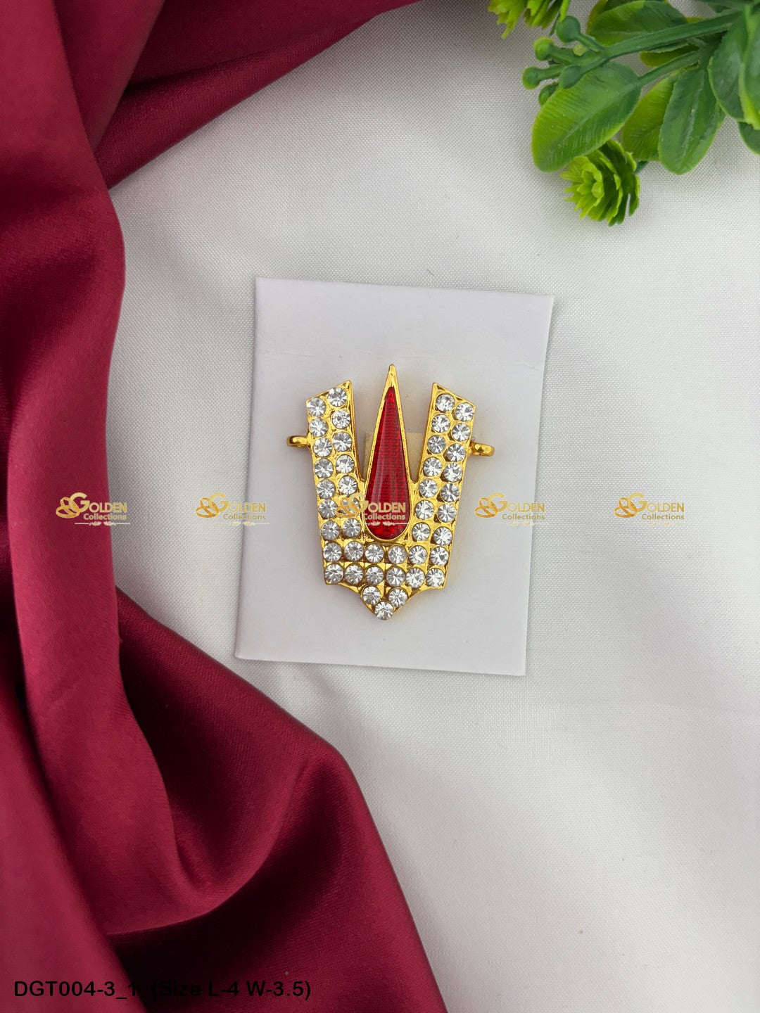 Balaji Vishnu Namam Thiruman Tilak with Stone Work DGT-004 Bindi / Tilak deity alankaram image 10