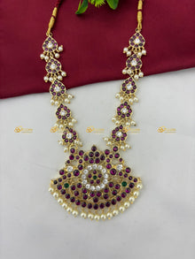 Real Kemp Short Necklace for Bharatanatyam and Kuchipudi BBN020 with red-green kemp stones