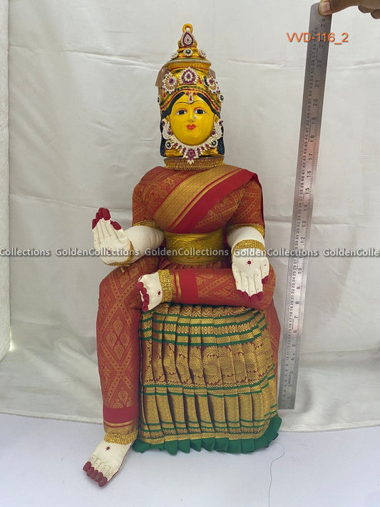 Varalakshmi Amman Idol Full Set 24 in Green & Red VVD116 for Varalakshmi Vratham pooja image 2