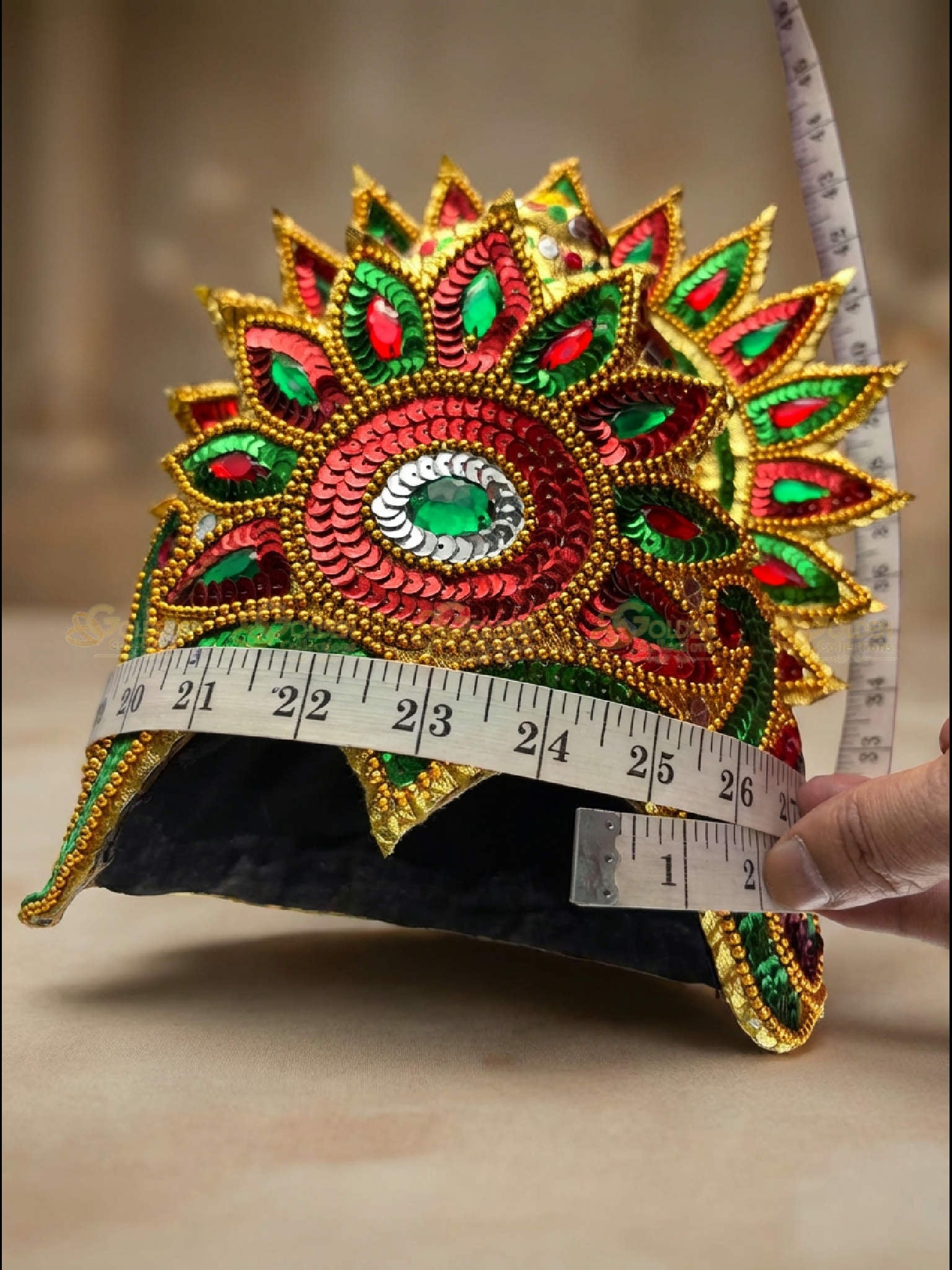 Temple Style Bharatanatyam Drama Crown BDC18 drama dance crown image 3