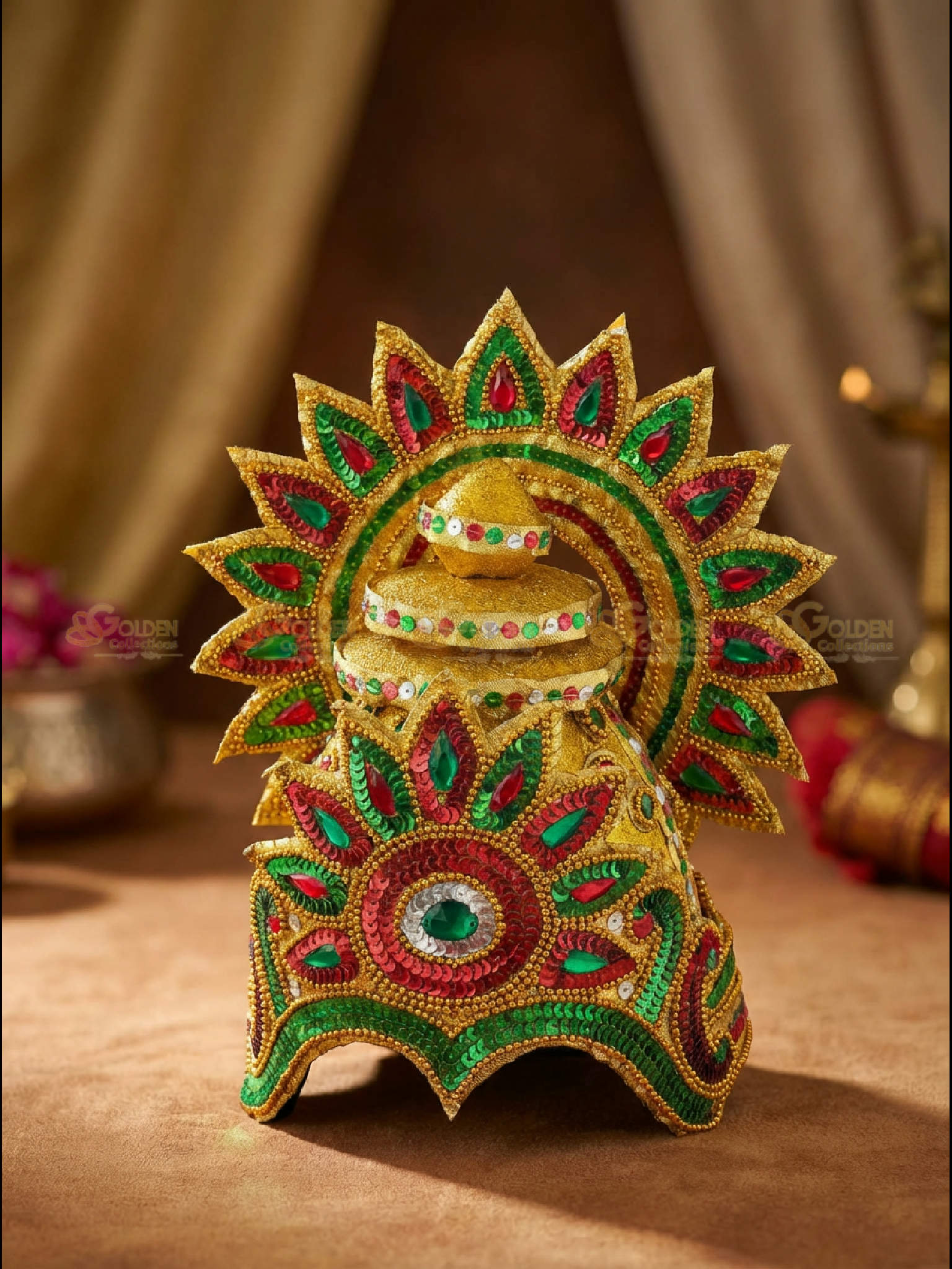 Temple Style Bharatanatyam Drama Crown BDC18 drama dance crown image 4