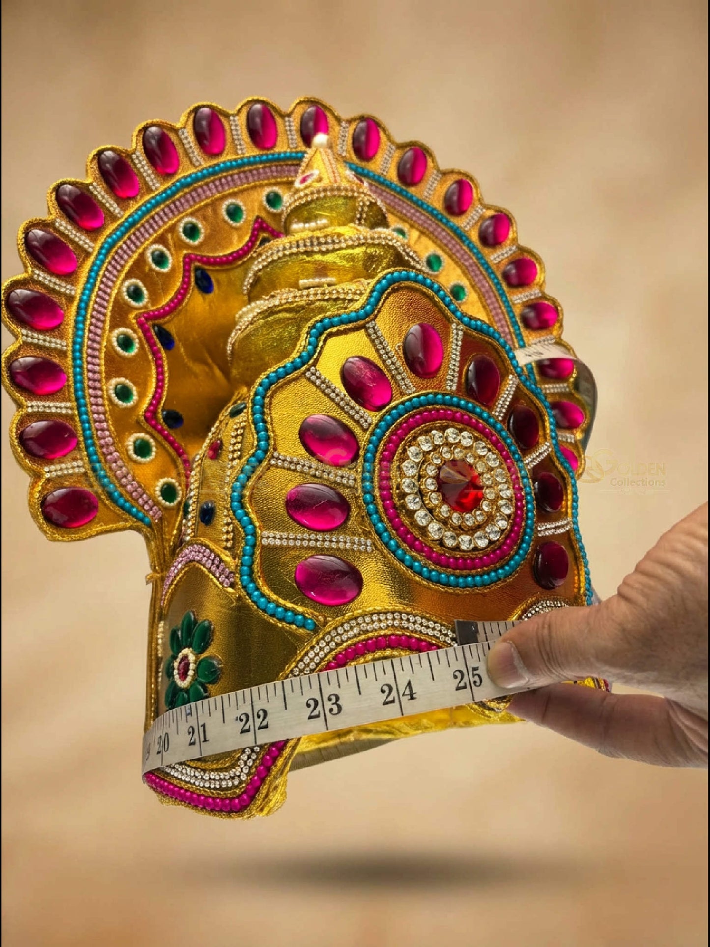 Golden Collections Drama Crown - Measuring width for accurate head fit